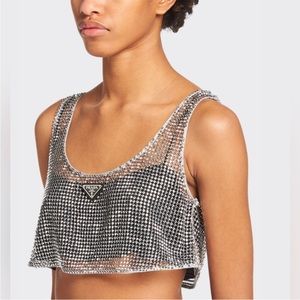 PRADA CRYSTAL CROP TOP - NO BLACK TANK UNDERNEATH